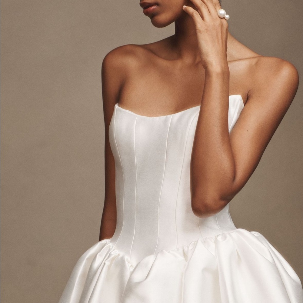 Anthropologie Jenny Yoo Strapless Ball Gown Wedding Dress 8 - Picture 3 of 10